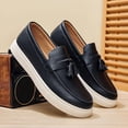 thumbnail image 3 of Men's New Low-Top Flat Sole Simple Fashionable British Style Business Shoes, Trendy Men's Shoes Breathable Slip-On Casual Versatile Loafers,, 3 of 9