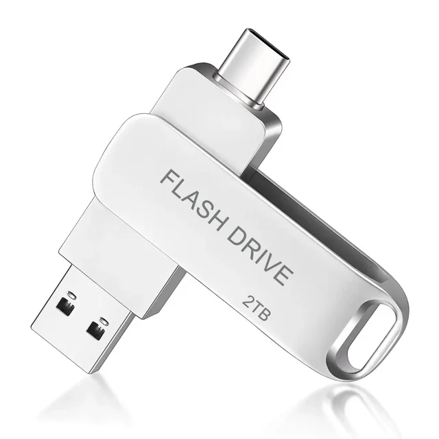 USB 3.0 Flash Drive 2TB(2000GB) – 2-in-1 OTG USB-C & USB-A Thumb Drive for Android Smartphones, Tablets, PCs & MacBook-Prterewy