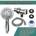 thumbnail image 5 of Fatspas High Pressure Handheld Shower Head, 10-Setting 4.8" Showerhead Spray Set with Stainless Steel 71 inch Hose & Holder & PTFE Tape, Built-in Power Wash to Clean Tub, Tile & Pets(Polished Chrome), 5 of 6