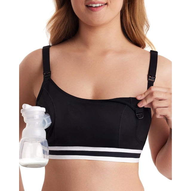 Momcozy - brasier de bombeo manos libres, brasier mejorado con correa ampliada, brasier de lactancia en uno, correas ajustables