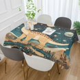 thumbnail image 2 of Yayeee Tablecloths 60" x 60" Rectangle Wrinkle Resistant Party Table Cover, Dinosaur at Night, 2 of 8
