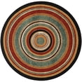 thumbnail image 5 of Unique Loom Outdoor Modern Collection Area Rug - Drift (4' 1" Round Multi/Black), 5 of 9