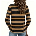thumbnail image 5 of IAJDKMEK Women's Casual Long Sleeve Tops - Striped Round Neck Button Down Blouse, Great for Business Casual Tops and Womens Fall Fashion 2026, 5 of 5