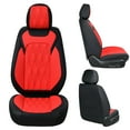 thumbnail image 3 of Coverado Seat Covers for Cars, Red Premium Leather with Embossed Pattern, Universal Fit Most Sedan SUV Trucks-Front&Back Seats, 3 of 9