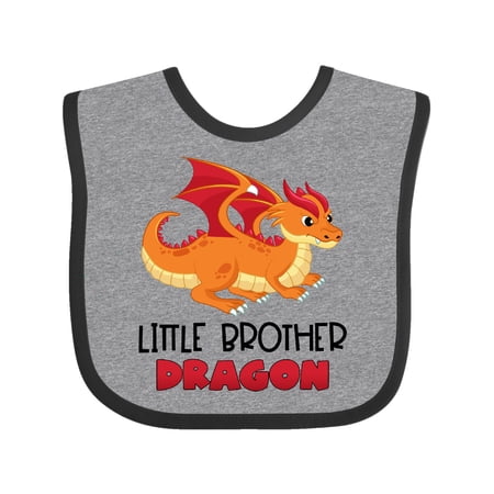 

Inktastic Little Brother Cute Red and Orange Dragon Gift Baby Boy Bib