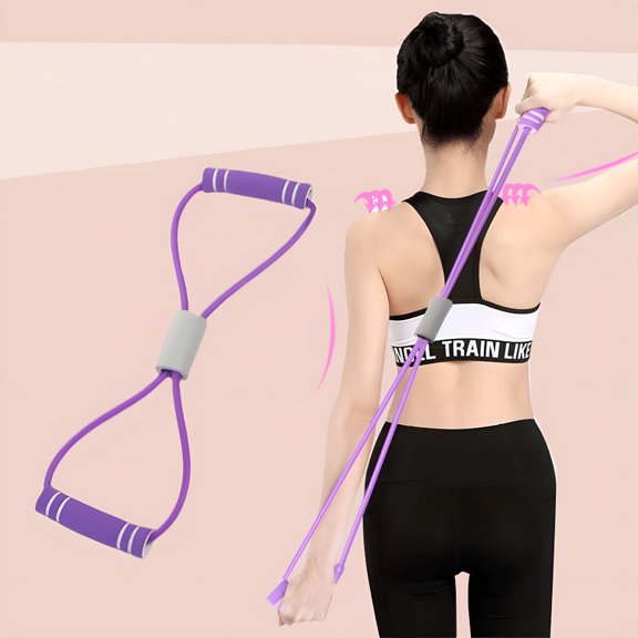 BESTSKY 2026 New Resistance Bands with Handles Figure 8 Fitness Exercise Bands Resistance for Arm Shoulder Leg Stretch Elastic Bands for Exercise Workouts Training Flexibility Pulling Rope