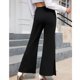 thumbnail image 2 of Pantalones acampanados Pantalones largos con pierna acampanada y cintura alta con abertura lateral para mujer Lady Dating Negro XXL, 2 of 8