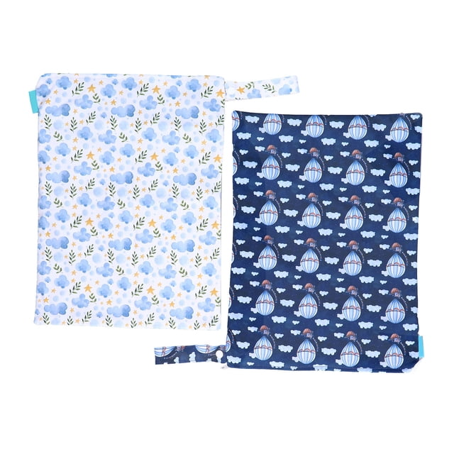 Bolsa de pañales con doble cremallera, impermeable, para uso en seco y húmedo, con impresión digital, ES001-FSD09