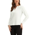 thumbnail image 4 of INSPIRE CHIC Work Office Blouse for Women's Long Sleeve V Neck Blouses XS White, 4 of 6