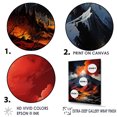 thumbnail image 3 of Designart "Volcanic Fury Under Moonlight I" Volcano Canvas Art Print, 3 of 7