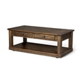 thumbnail image 2 of Flint Coffee Table, 2 Drawers, Shelf, Dark Brown Mahogany, 48 Inch, 2 of 5