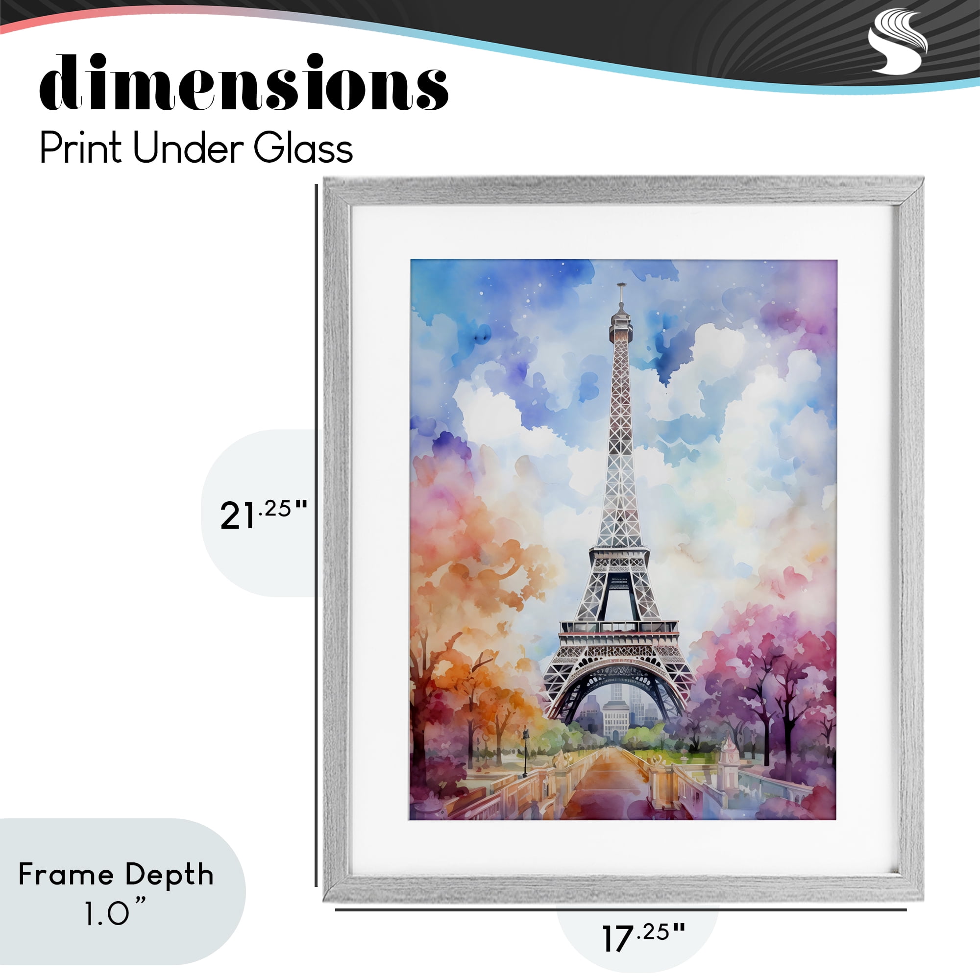 Stupell Industries Pastel Paris Springtime Tower Gray Framed Print Under Glass, design by Creative Studio