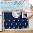 thumbnail image 5 of Pink Flower Cabinet Curtain 32"Wx55"L, Dustproof Pantry Door Curtain with Self Adhesive Tape, Japanese Style Floral Navy Blue Tall Storage Cover Privacy Drape for Bathroom Kitchen Laundry Room, 5 of 9