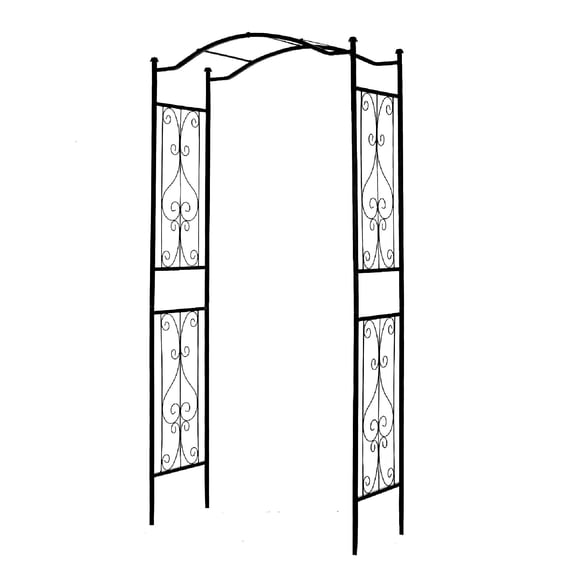 SCENDOR 92'' H x 44'' W Black Metal Garden Arch Arbor Use for Outdoor Climbing Plants Wedding Ceremony