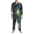 thumbnail image 3 of Fotbe Enchanted Forest Skull Path Pijama de Hombre con Estampado de Manga Larga, Conjunto de 2 Piezas, Ropa de Dormir Suave y Cómoda con Bolsillos-XX-Large, 3 of 7