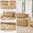 thumbnail image 6 of FFH Loveseat Sofa, 80" Modular Sectional Sofa for Living Room, Corduroy 2-Seater Cloud Couch with Deep Seat, Pearl-like Piping, Tufted Design, No Assembly, Anti-slip Design​ (Camel, 2 Seater), 6 of 9