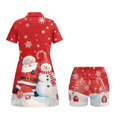 thumbnail image 4 of Chririnla Happy Santa Claus Snowman Tennis Dress for Women Collared Golf Athletic Dresses Christmas Short Sleeve Midi Dress with Inner Shorts&Pockets Workout Pickleball Outfit, 4 of 7