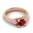 thumbnail image 3 of 2.50 Ct Round Shape Garnet & Pink Sapphire Gemstone Unique Wedding Ring for Women Solid 14K Rose Gold Size 3.5 by Diamond-Capitals, 3 of 8