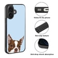 thumbnail image 2 of WIRESTER Shockproof Soft Rubber Cover Case for Apple iPhone 16 Plus 6.7" 2024, Animal Boston Terrier Red and White Dog On Light Blue Background, 2 of 5