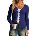 thumbnail image 2 of idosla Womens Cropped Cardigan Knit Shrugs for Dresses Tops V Neck Button Down Cardigans Sweaters (Dark Blue, S), 2 of 9