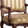thumbnail image 3 of Traditional Fabric Upholstered Arm Chair with Carving, Gold and Brown- Saltoro Sherpi, 3 of 6
