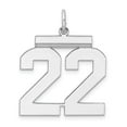 thumbnail image 1 of FB Jewels Sterling Silver Rhodium-plated Large Polished Number 22 Charm, 1 of 2
