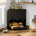 thumbnail image 2 of Corner Bread Box for Kitchen Countertop, Large Vintage Bread Storage Container Bin for Homemade Bread, Double Layer Farmhouse Bread Holder for Kitchen, Cabinet, Pantry (Black, Extra Large), 2 of 14