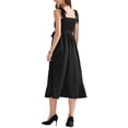 thumbnail image 3 of INSPIRE CHIC Vestido Midi Elegante Sin Mangas con Escote Cuadrado y Volantes en el Dobladillo, Con Aberturas Lateral, Talla XS, Negro, 3 of 5