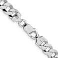 thumbnail image 2 of Auriga Fine Jewelry 925 Sterling Silver Rhodium-plated 8.5 mm Flat Curb Chain Necklace for Mens 22", 2 of 7