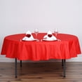 thumbnail image 5 of BalsaCircle 70" Round Polyester Tablecloths for Wedding - Red, 5 of 7