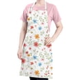 thumbnail image 5 of Pioneer Flower Floral Print Pattern Apron for Women and Men, Cotton Linen Waterproof with Pockets, Adjustable, 33x27 Inch for Kitchen, Gardening, BBQ, Salon, 5 of 6