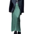 thumbnail image 1 of Falda larga con lentejuelas para mujer - Vestido de fiesta brillante de cintura alta - Poliéster - S-XL, 1 of 5