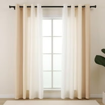 GHGSDH-Beige and White Ombre Privacy Curtains 63 Inch Length 2 Panels Set Tan Light Filtering Non-See-Through Curtains & Drapes for Living Room Bedroom Nursery Grommet Top Short (55" W x 63" L)
