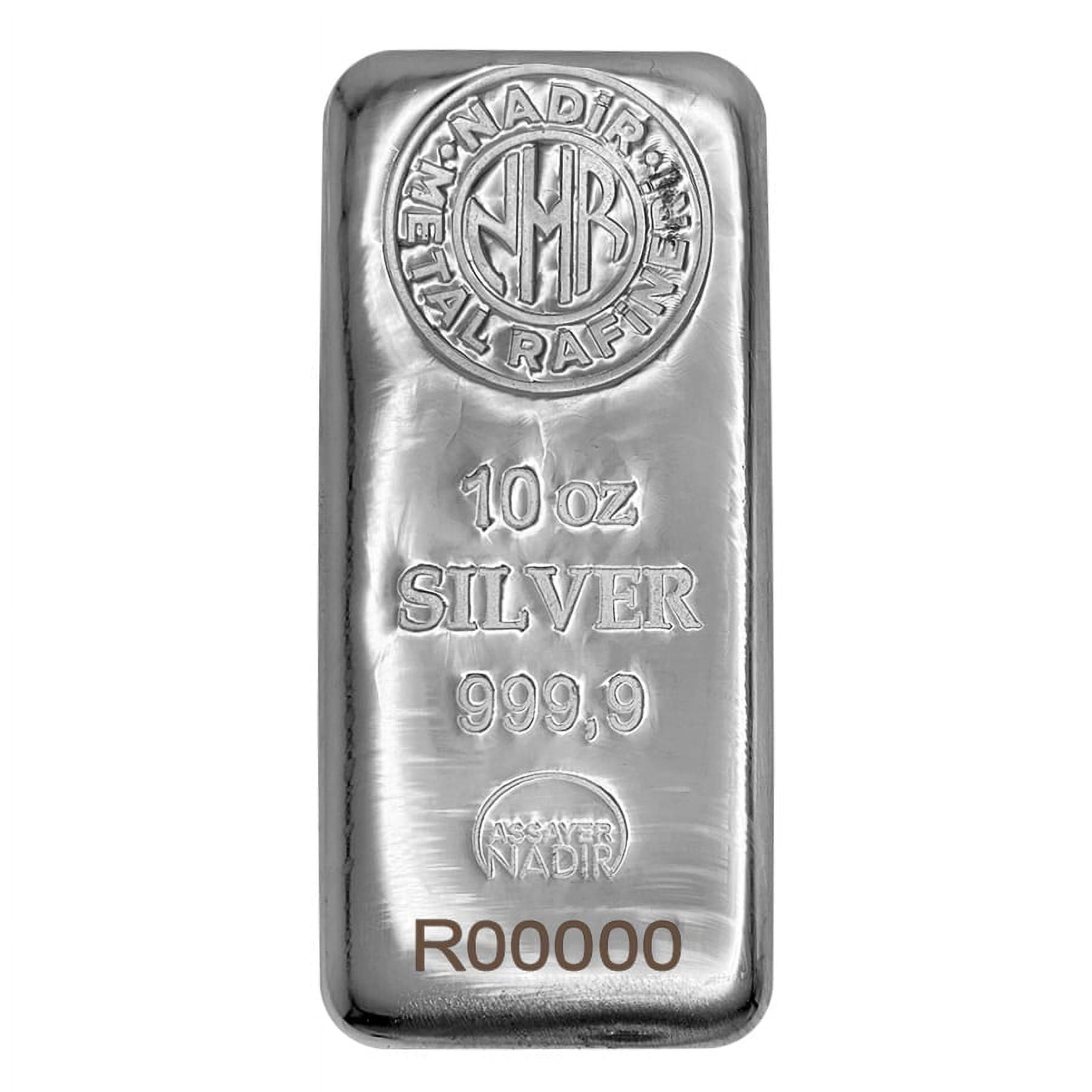 Nadir Refinery 10 Oz Silver Bar .9999 Fine with Assay - Walmart.com