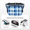 thumbnail image 5 of The Double-Layer Waist Bag Features A 6.3×9.1×2.8in Nylon Zipper And A Pull With A Zipper Compartment Cornflowerblue Checked Hand-Drawn Sketch_1, 5 of 8