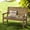 Brown-Oil Printed, variant on Dycanpo Outdoor Bench, 47” HDPS Bench with Armrest for Garden, Patio, Backyard, White