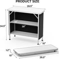 thumbnail image 2 of LYYHTY Portable Bar Table, 3-Tier Shelves, Mobile Bar Table for Events, Party, Camping, Picnic, Tradeshow, Indoor with Black Skirt, 39 "L x 34" H, 2 of 9