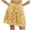 Yellow, variant on OOOUM Women Floral Mini Skirt Elastic High Waist Drawstring Tiered Ruffle Flowy A Line Summer Beach Casual Short Skirt Navy XXL