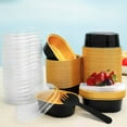 thumbnail image 1 of 60Pcs Heat-Resistant Aluminum Foil Cake Containers 68ml with Clear Lids Spoons Mini Oval Pan for Cake Cheese Dessert, 1 of 11