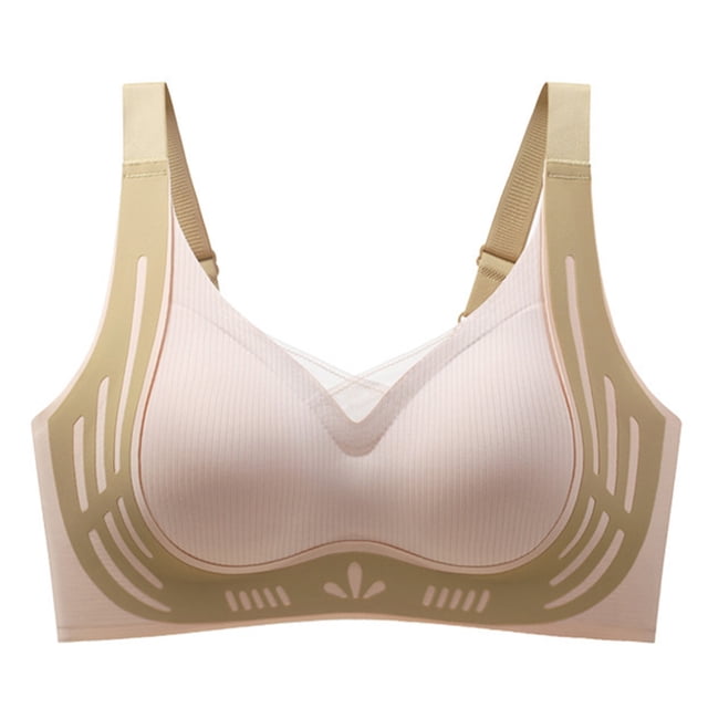 DPTALR Women Seamless Contrast Sponge Underwear Soft Support Comfortable Breathable Fixed Cup Bra