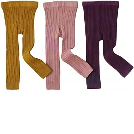 

3 Pack Baby Girls Legging Pant Footless Knit Tight Pantyhose Stocking 0-5 Years