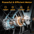 thumbnail image 3 of Electric Bike for Adults 26" 500W E-Mountain Bike 48V 10AH 20MPH Ebike UL2849, 3 of 8