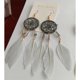 thumbnail image 5 of Qarigey Pendientes bohemios Colgantes largos Pendientes colgantes de gota 1 par Joyas colgantes Regalo de cumpleaños para mujeres Niñas Gris Type3 NO3, 5 of 6
