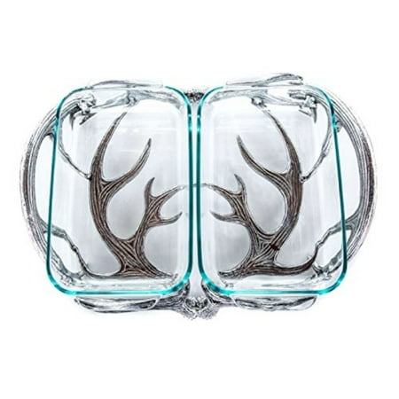 Arthur Court Designs Aluminum Antler Pattern Pyrex Casserole Dish Holder 18