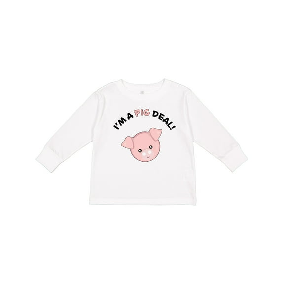 Inktastic I'm a Pig Deal cute pig pun Boys or Girls Long Sleeve Toddler T-Shirt