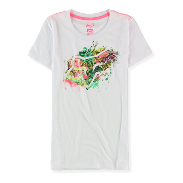 Camiseta gráfica FOX Paint Splat Logo para mujer blanca pequeña