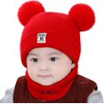 thumbnail image 1 of Gorros de punto de invierno para niños y niñas, gorro con pompón para niños recién nacidos, gorro de ganchillo de punto cálido para invierno, conjunto de bufanda Zhivalor Gorras y Gorros, 1 of 2