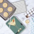 thumbnail image 5 of Yayeee Pot Holders Kitchen Heat Resistant with Pocket 7"x9.8" Cotton Oven Cooking Hot Pads, Beige Martini, 5 of 7