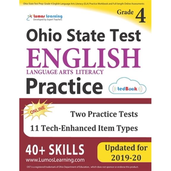 Pre-Owned Ohio State Test Prep: Grade 4 English Language Arts Literacy (ELA) Practice Workbook and Full-length Online Assessments: OST Study Guide Paperback