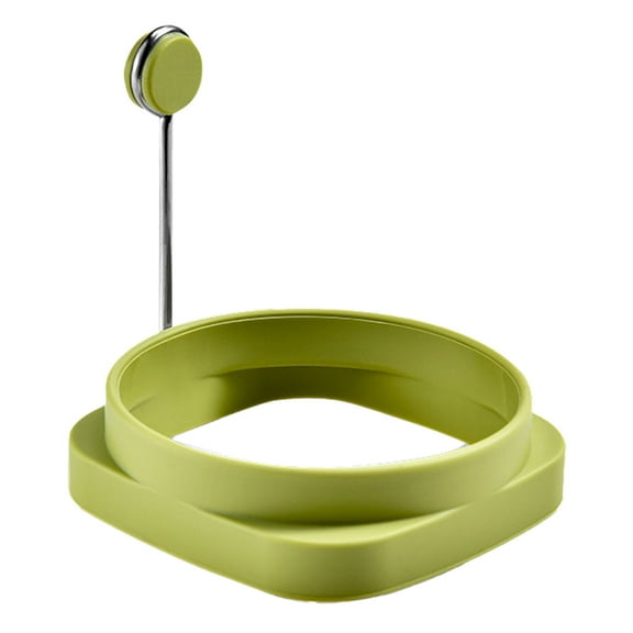Bakeware Silicone Egg Rings Square and Round Double Ring with Handle for Frying Non-Stick Maker for Breakfast Pancakes Omelet and Sandwich
